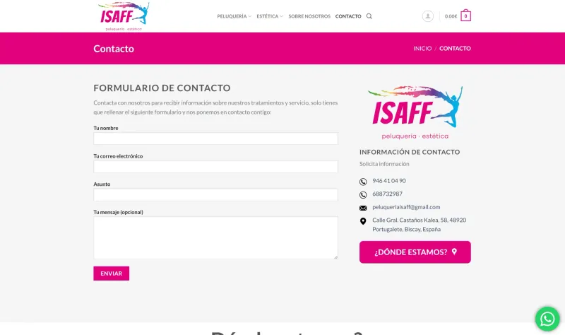 contacto web peluquería