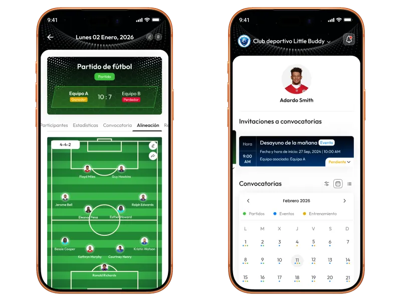 desarrollo app gestión deportiva