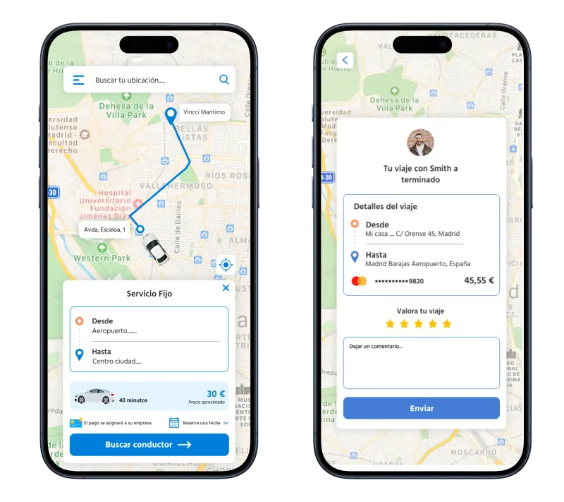 desarrollo app taxi
