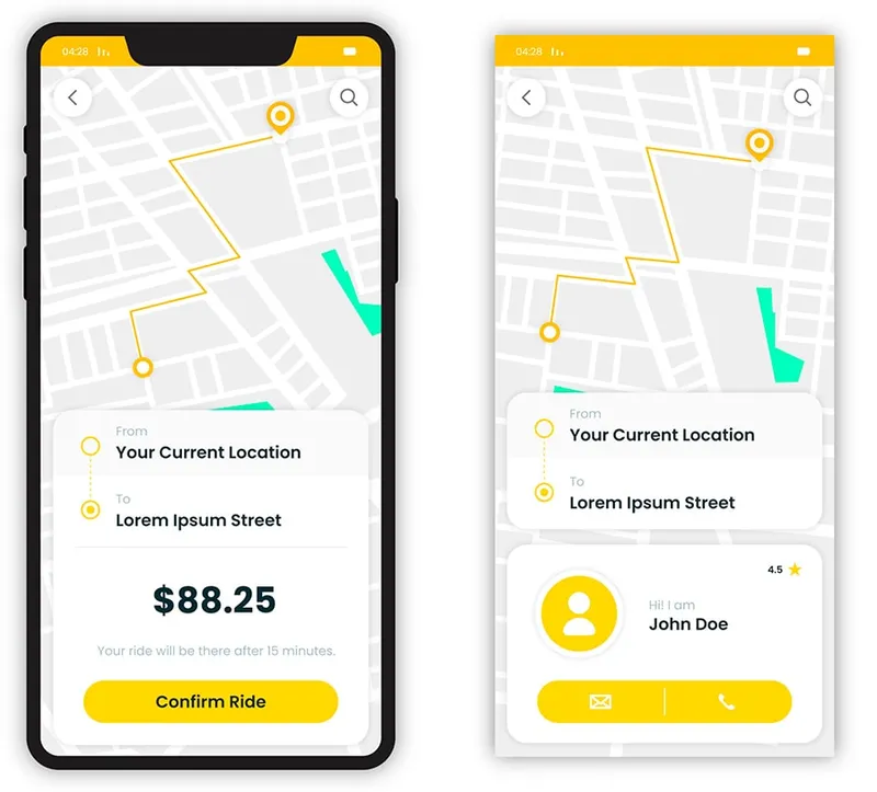 diseño aplicación taxi