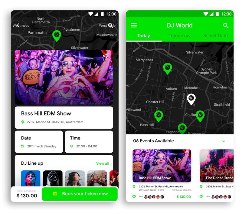 diseño app eventos y tickets