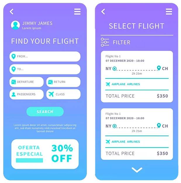 diseño app viajes