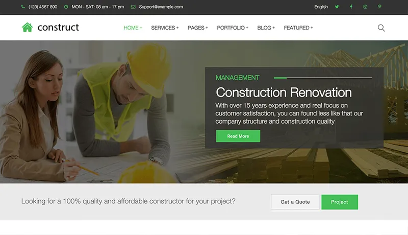 diseño páginas web construcción