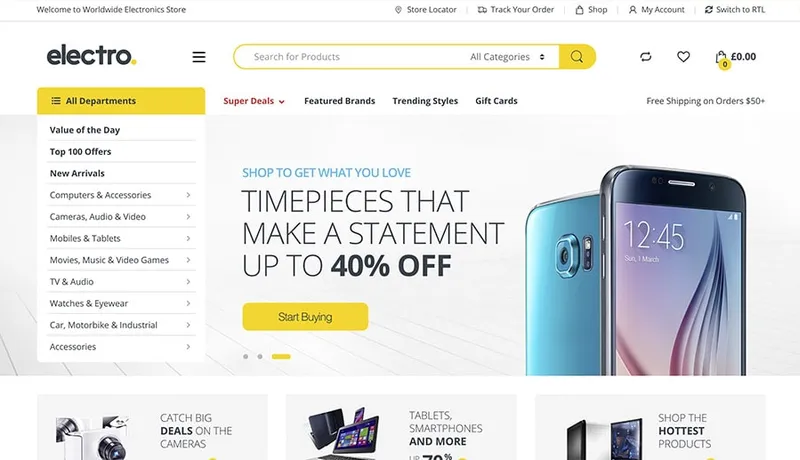 electronic online store design