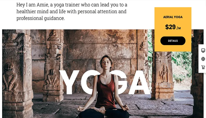 diseño web profesor yoga