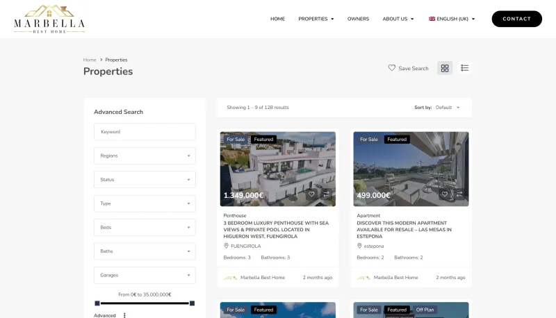 diseño web inmobiliaria buscador