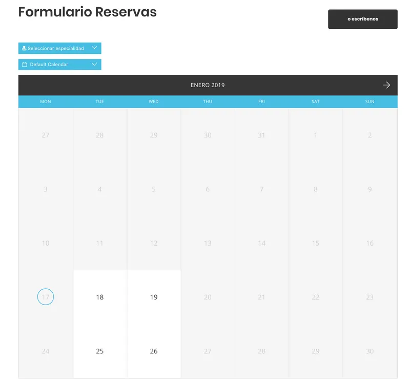 Formulario reservas