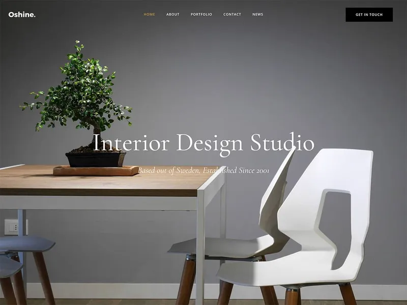 site web pour le design et l'architecture d'intérieur