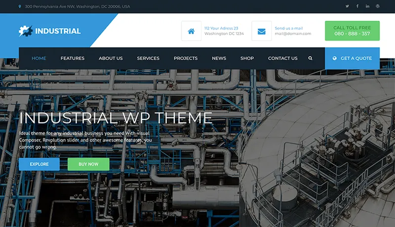 sítios web para empresas industriais