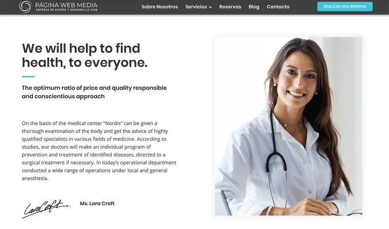 Pagina web para dentistas