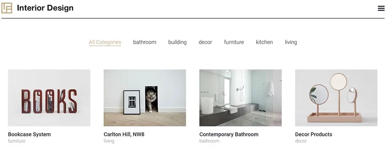 portfolio pour site web d'architecture d'intérieur