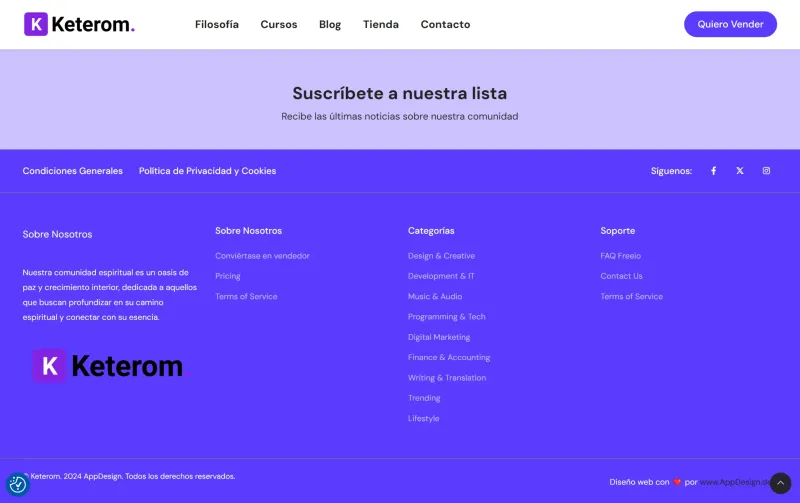 proyecto web pie de página