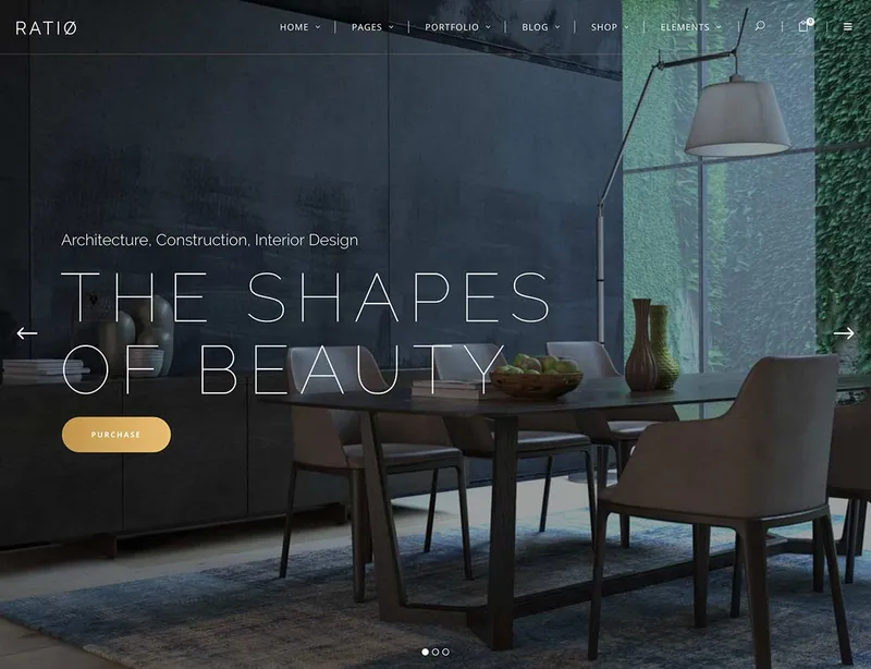 design d'intérieur du site web