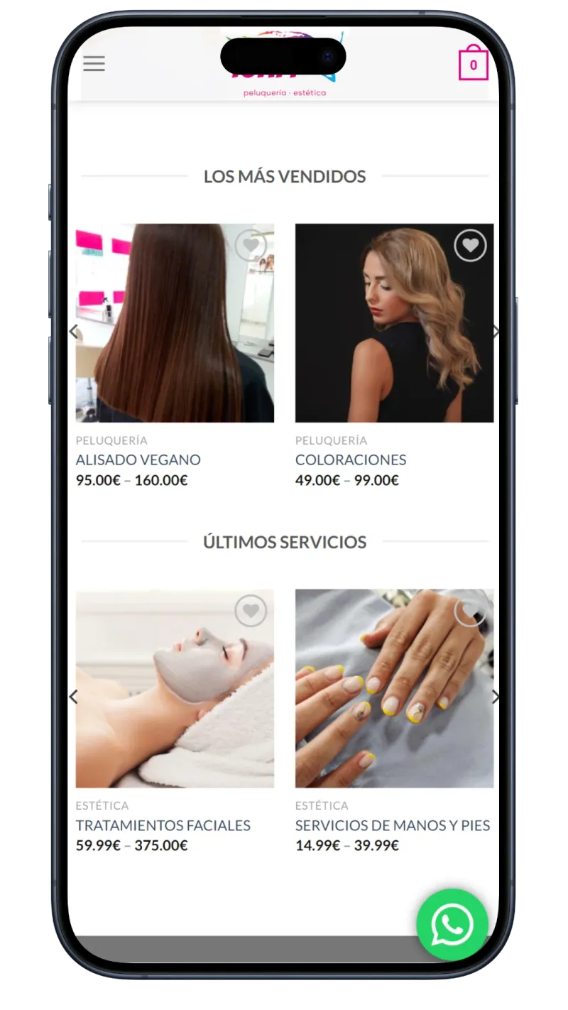 web peluquería app