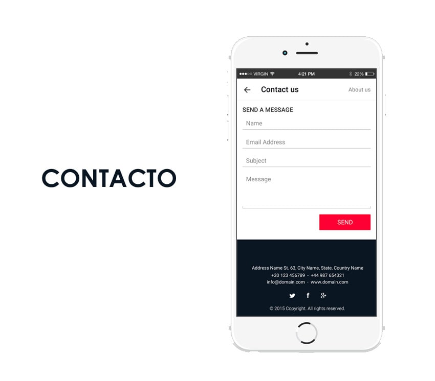 app contact form