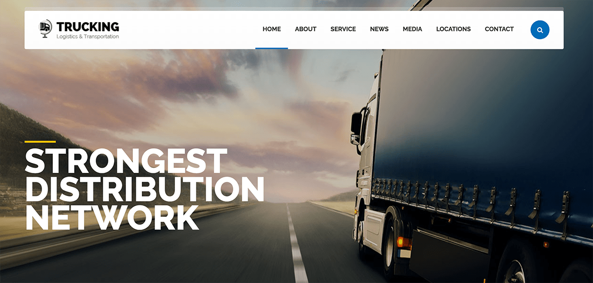 Web design for transport and logistics company