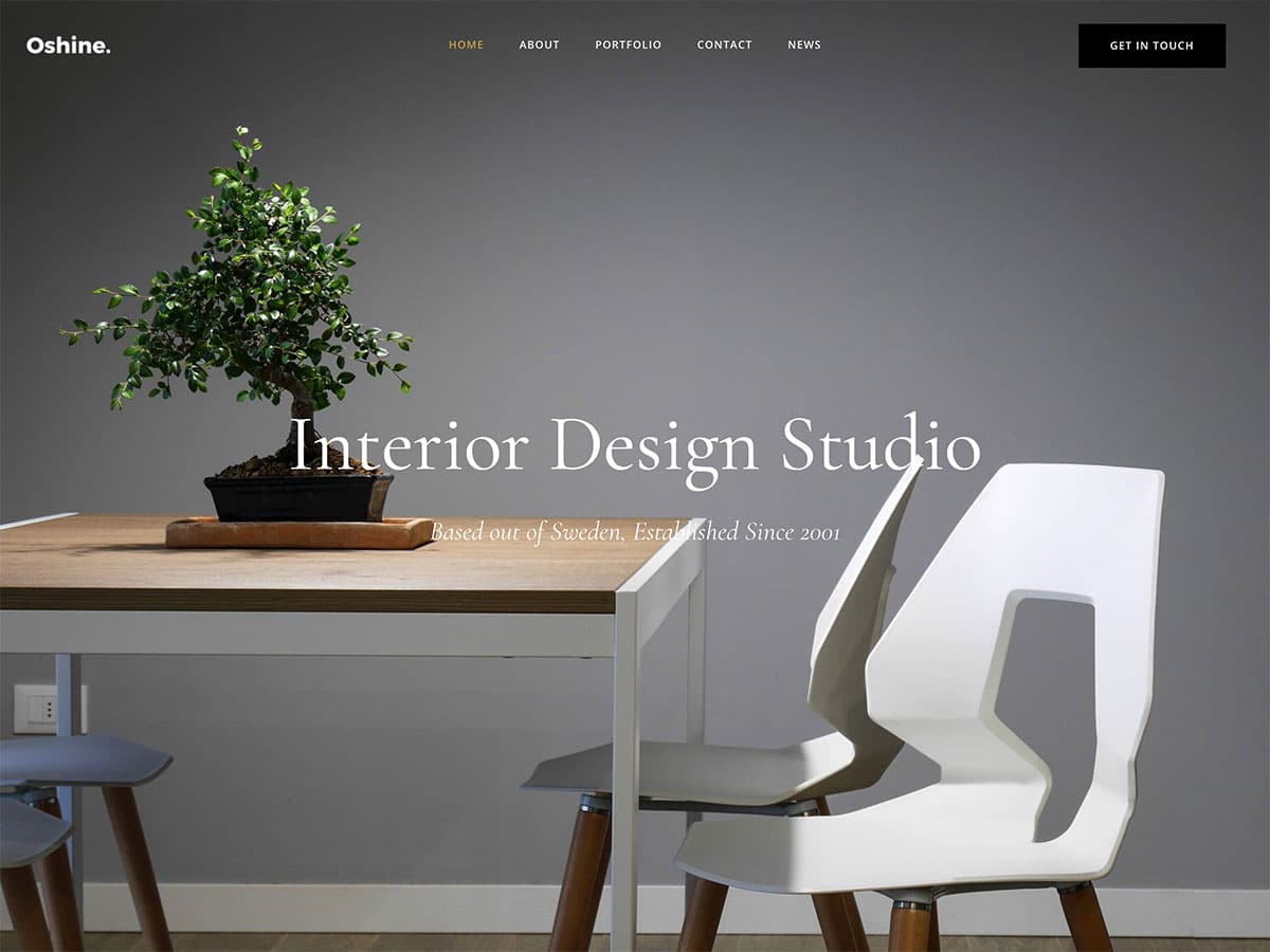 site web pour le design et l'aménagement intérieur