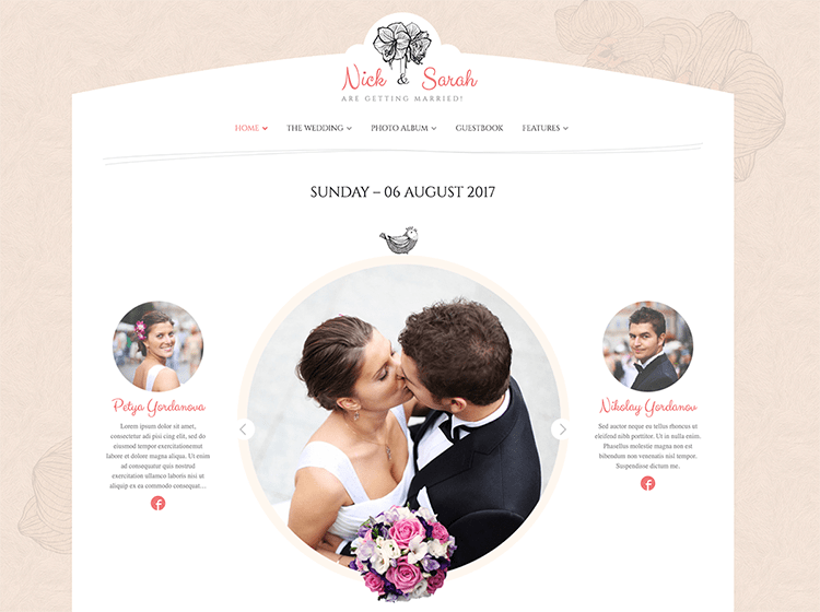 Conception de sites web pour les mariages et les événements