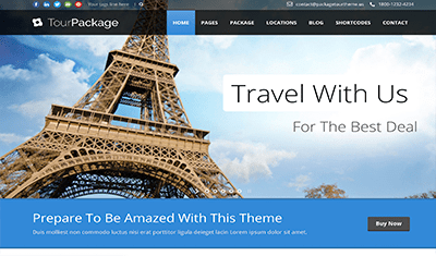 Web design for travel tours