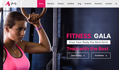 Examples of fitness websites