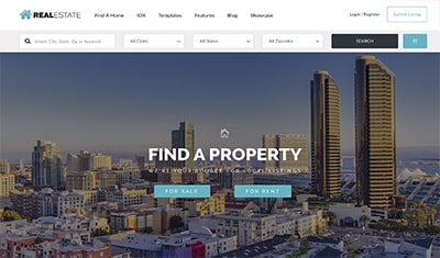 real estate web design examples