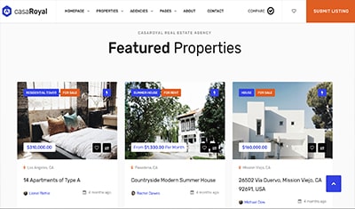 exemples de sites web pour l'immobilier