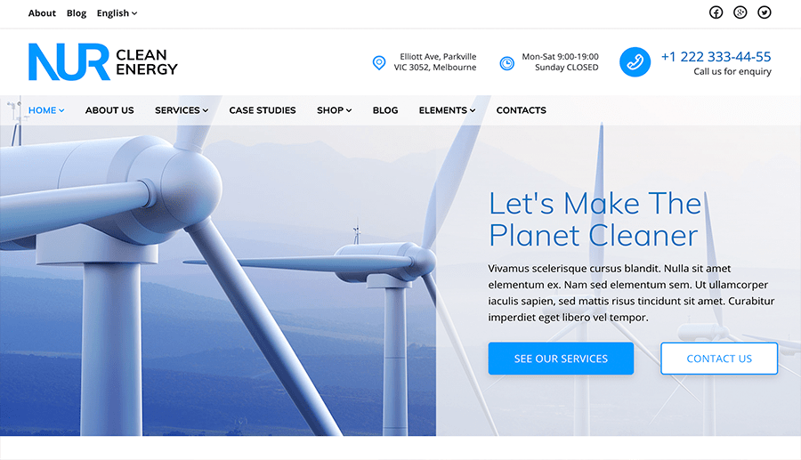 Développement de sites web d'entreprises d'énergie propre