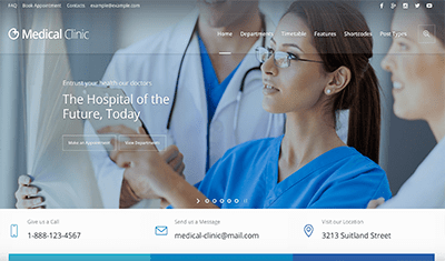 développement du site web du secteur de la santé