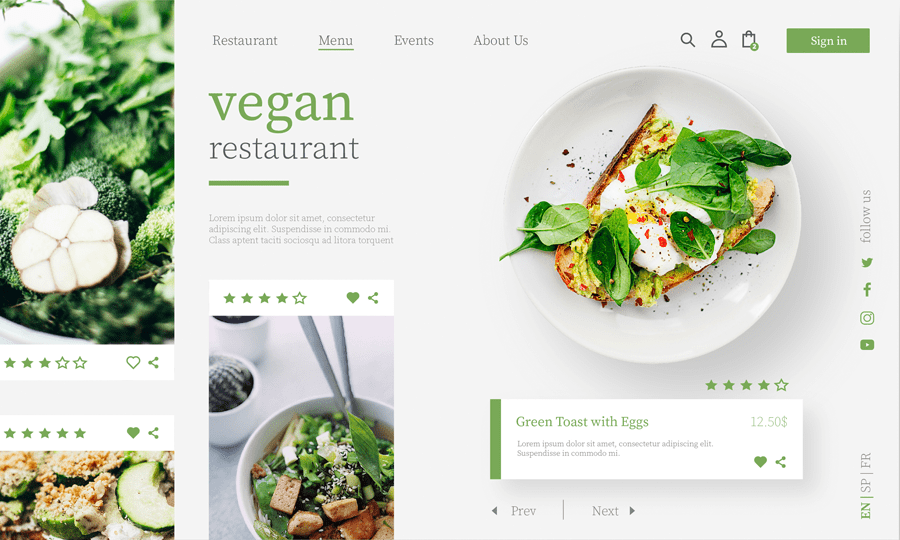 website design restaurants