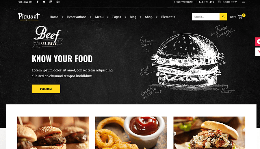 web design with food delivery