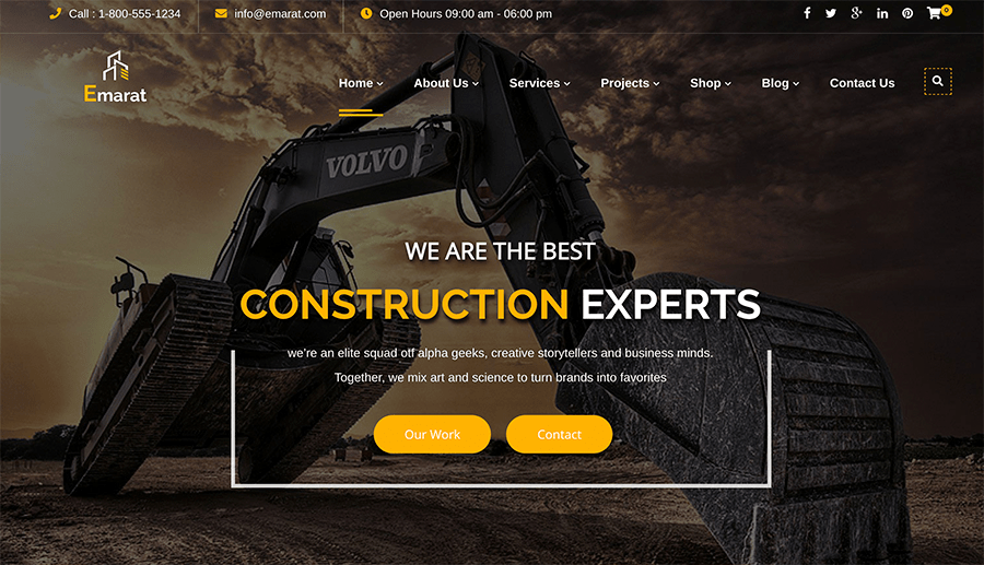 creation of construction websites