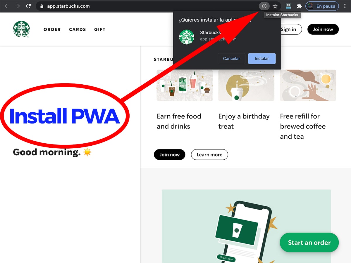 how to install a PWA