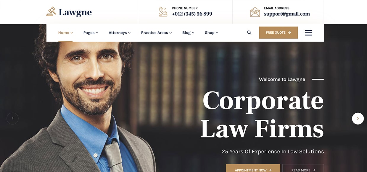 Beispiel-Website für Rechtsanwälte