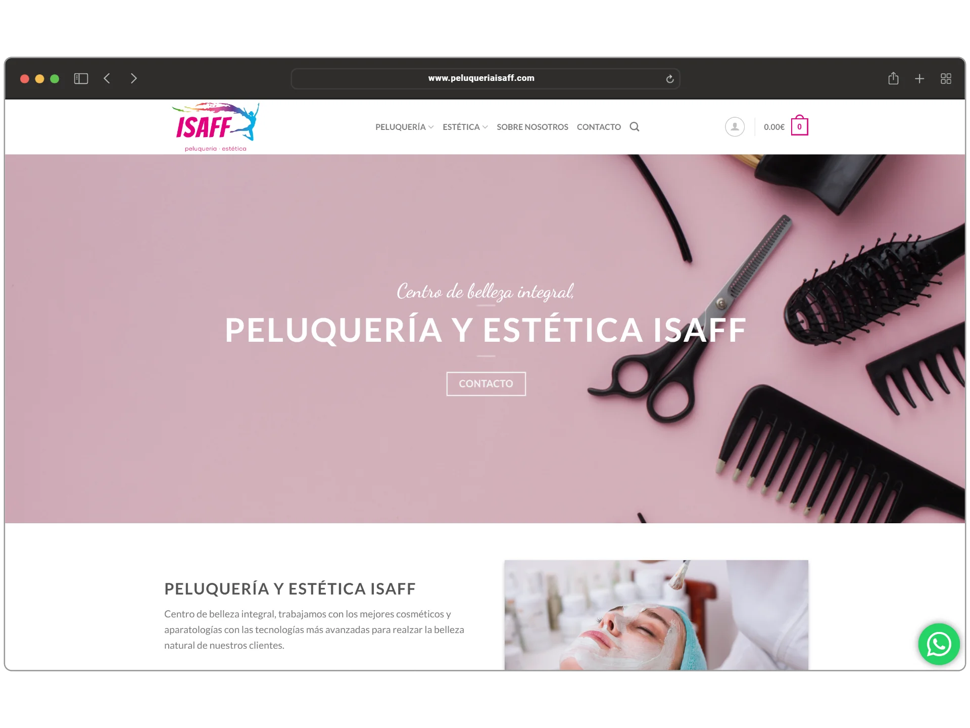 web design example for hairdressing salon