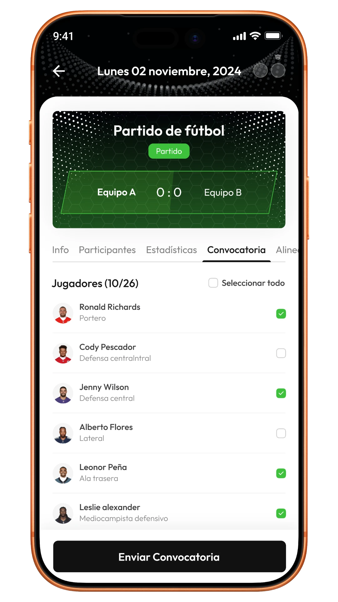 app gestión convocatorias deportivas kapitan control asistencia jugadores software clubes deportivos